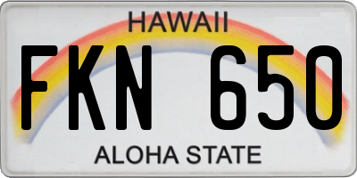 HI license plate FKN650