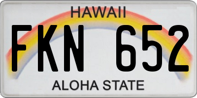 HI license plate FKN652