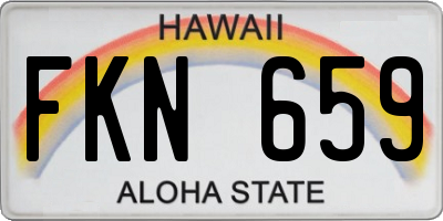 HI license plate FKN659
