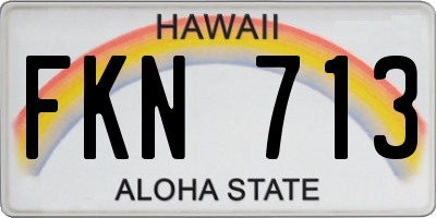 HI license plate FKN713