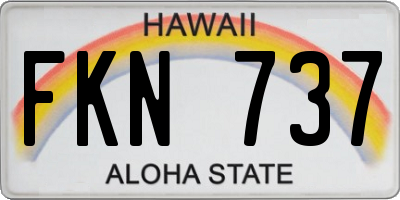 HI license plate FKN737