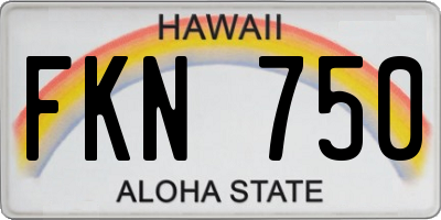 HI license plate FKN750