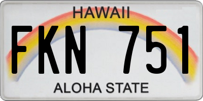 HI license plate FKN751
