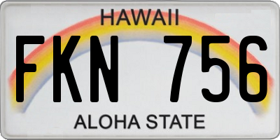 HI license plate FKN756