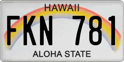 HI license plate FKN781