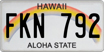 HI license plate FKN792