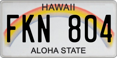 HI license plate FKN804