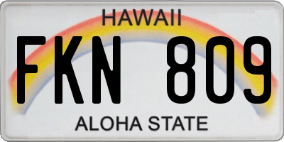 HI license plate FKN809
