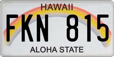 HI license plate FKN815