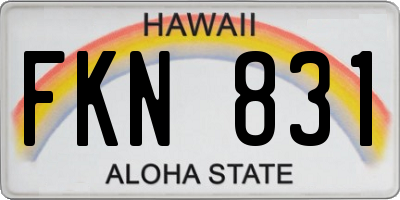 HI license plate FKN831