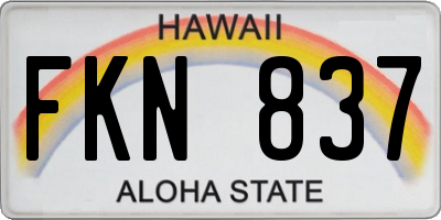 HI license plate FKN837