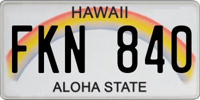 HI license plate FKN840