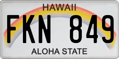 HI license plate FKN849