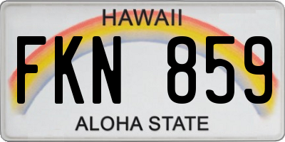 HI license plate FKN859
