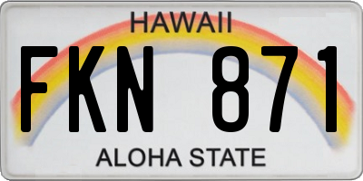 HI license plate FKN871