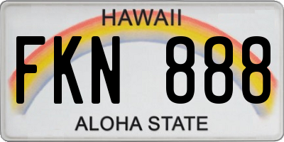 HI license plate FKN888