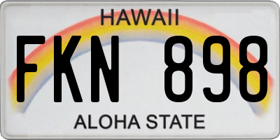 HI license plate FKN898