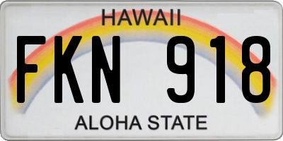 HI license plate FKN918
