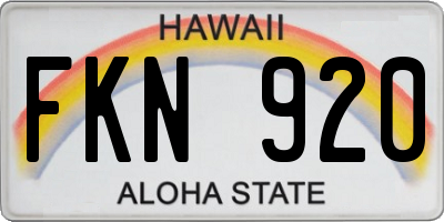 HI license plate FKN920