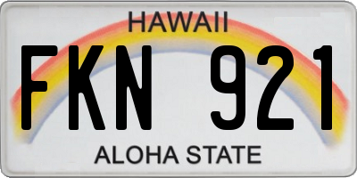HI license plate FKN921
