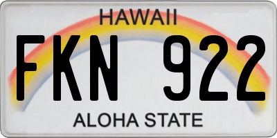 HI license plate FKN922