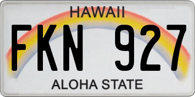 HI license plate FKN927