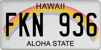 HI license plate FKN936
