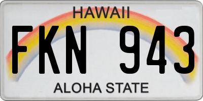 HI license plate FKN943