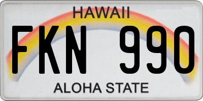 HI license plate FKN990