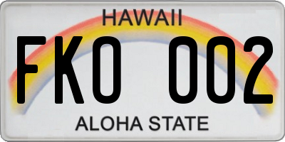 HI license plate FKO002