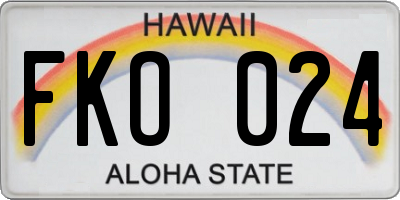 HI license plate FKO024