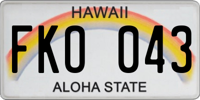 HI license plate FKO043