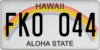 HI license plate FKO044