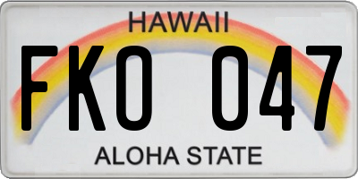 HI license plate FKO047