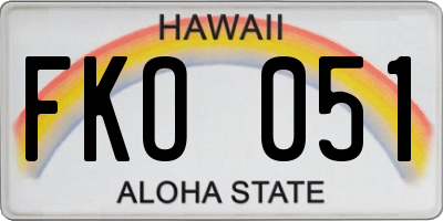 HI license plate FKO051