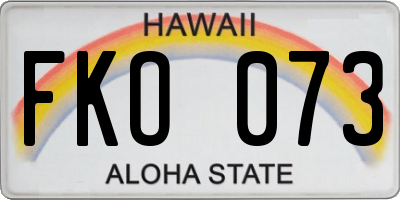 HI license plate FKO073