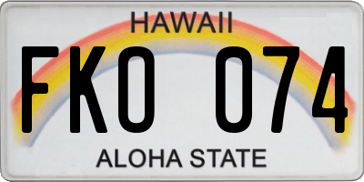 HI license plate FKO074