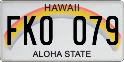 HI license plate FKO079