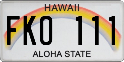 HI license plate FKO111