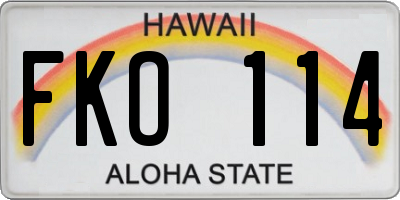 HI license plate FKO114