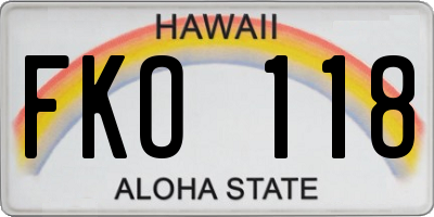 HI license plate FKO118