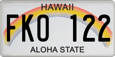 HI license plate FKO122