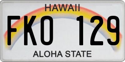 HI license plate FKO129