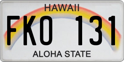 HI license plate FKO131