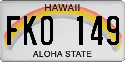 HI license plate FKO149