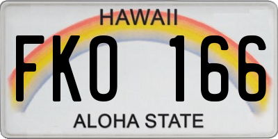 HI license plate FKO166