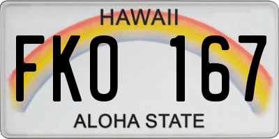 HI license plate FKO167