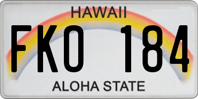 HI license plate FKO184