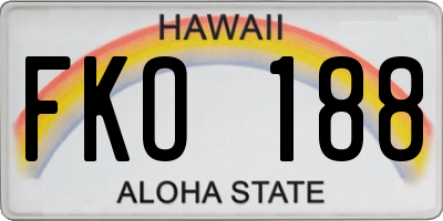 HI license plate FKO188