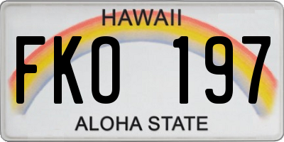 HI license plate FKO197